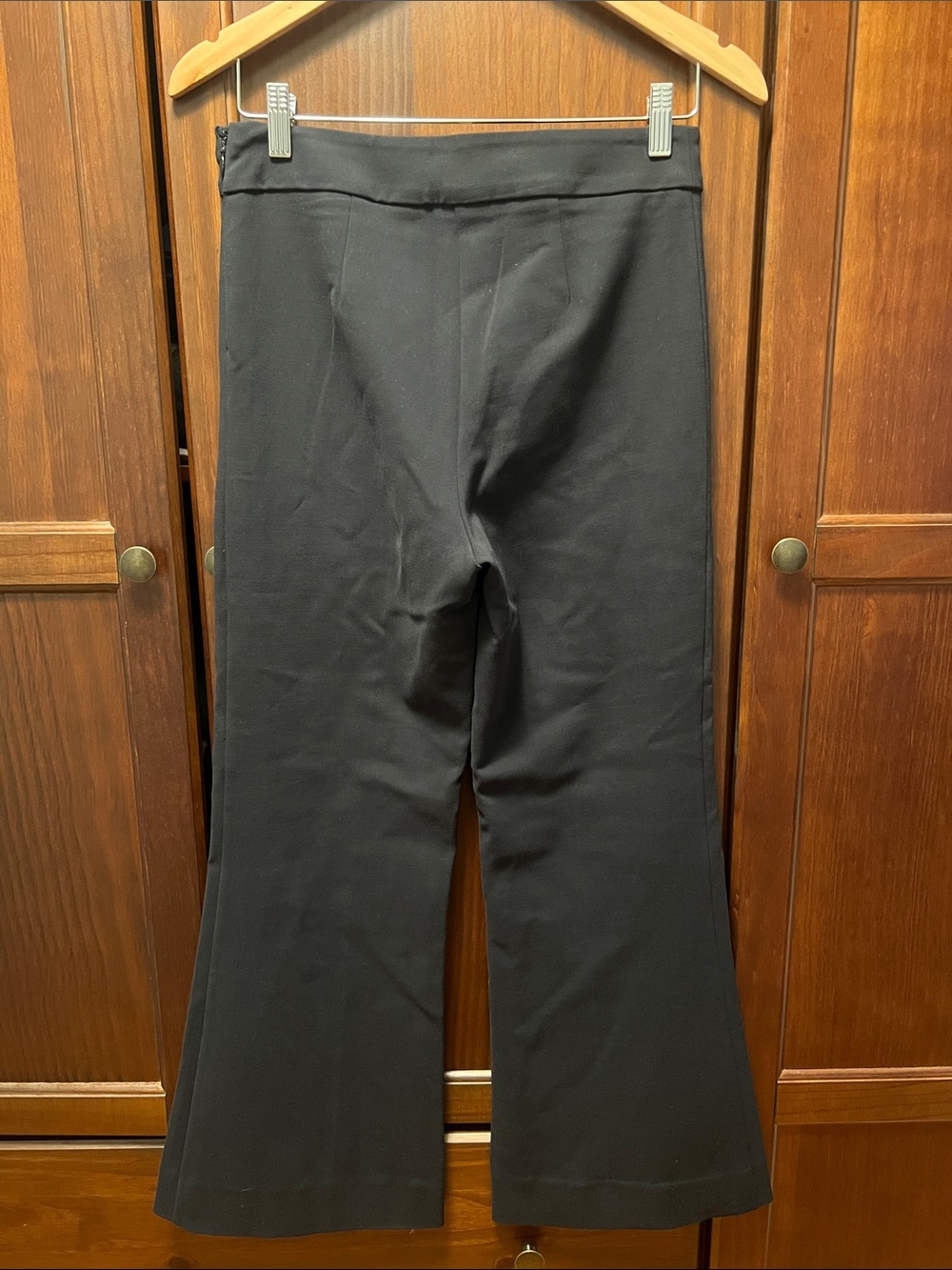 Reformation Tanya Chic Flared Knit Pants Black Size S High Rise Ankle Side Zip - Picture 4 of 9